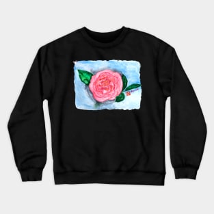 Big thousand leaf pink pastel rose watercolor painting Crewneck Sweatshirt